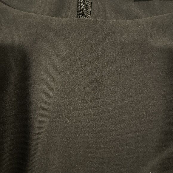 Ralph Lauren Black Knit Dress Satin Waist Ruffle Size 16 - Picture 14 of 14